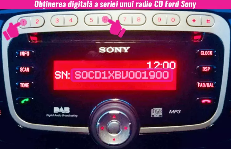 decodare cod radio ford sony