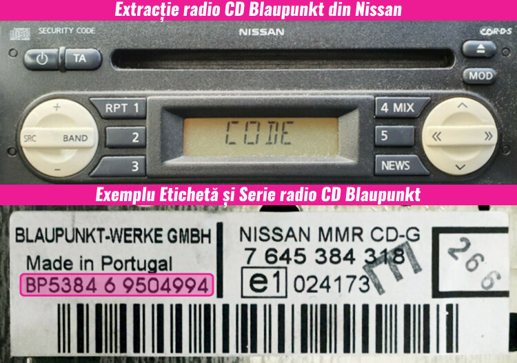 decodari radio cd casetofoane nissan blaupunkt