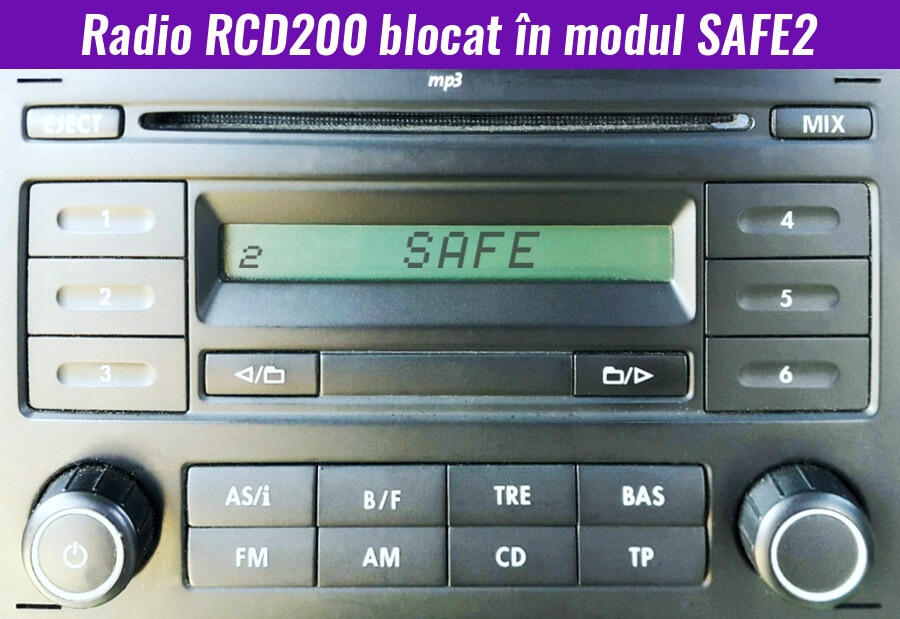 decodare radio CD RCD200 din SAFE 2