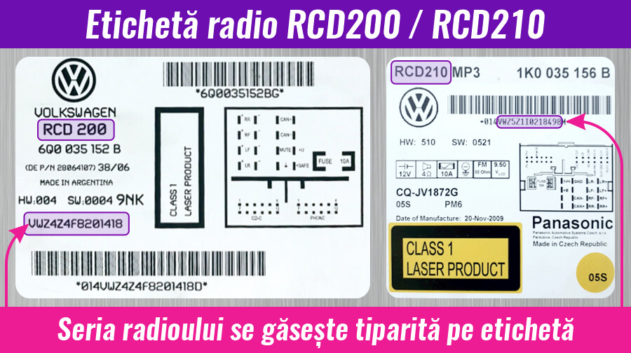 eticheta radio RCD200 RCD210