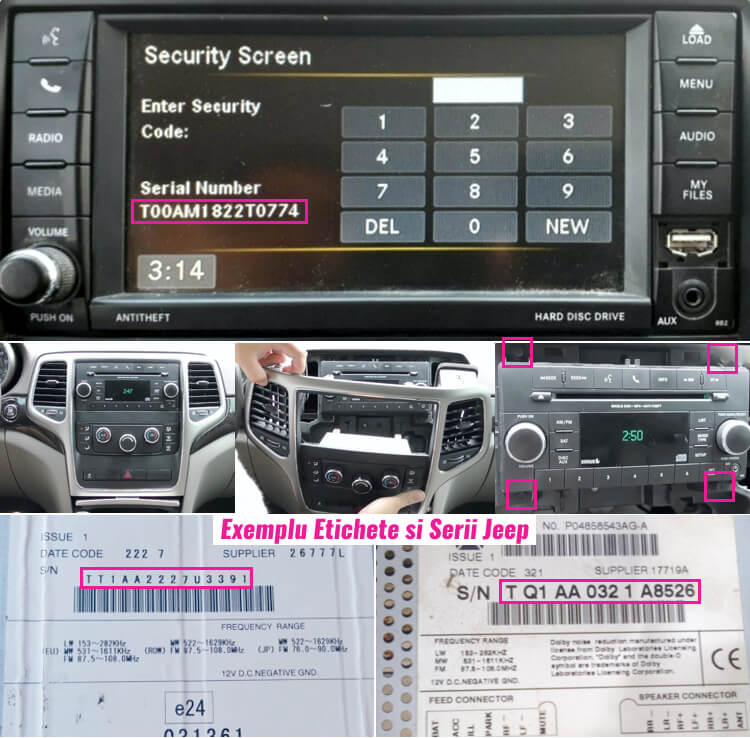 extragerea decodare radio casetofon navigatie jeep