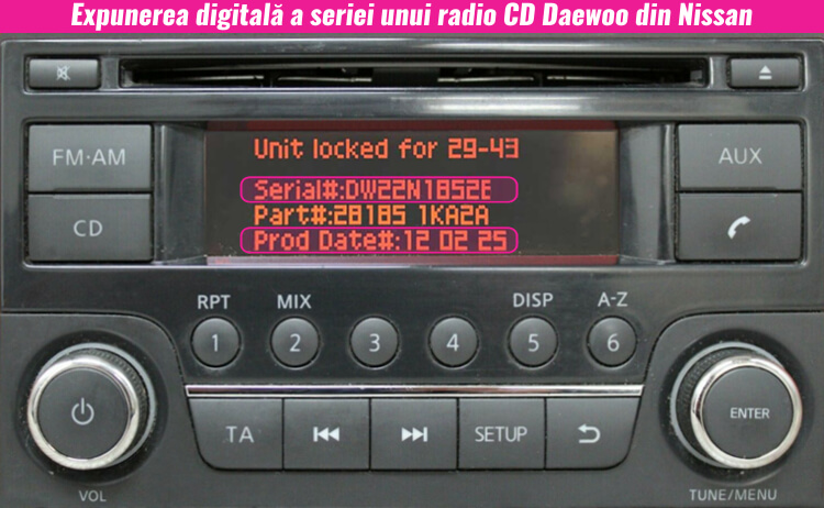 decodari radio cd casetofoane nissan daewoo