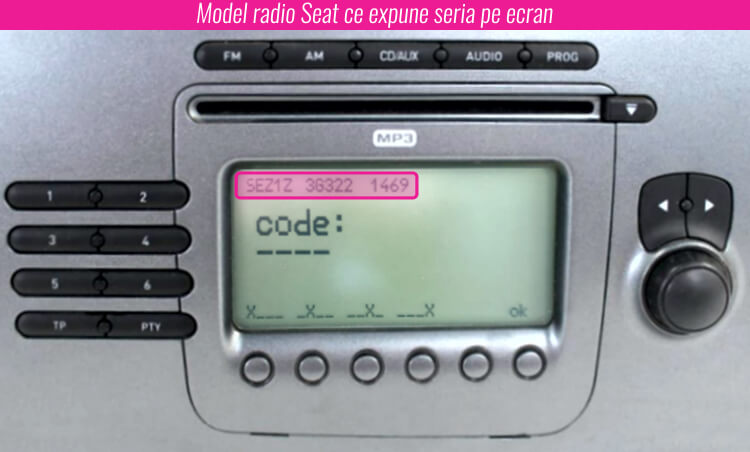 decodare radio casetofon cd mp3 Seat