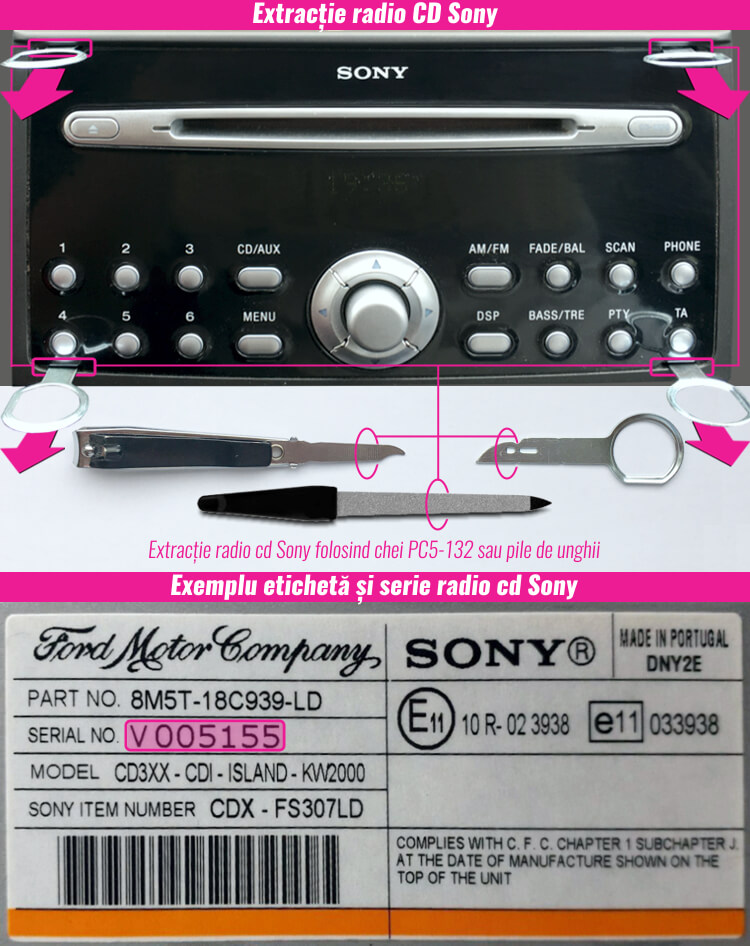 decodari radio mp3 cd sony