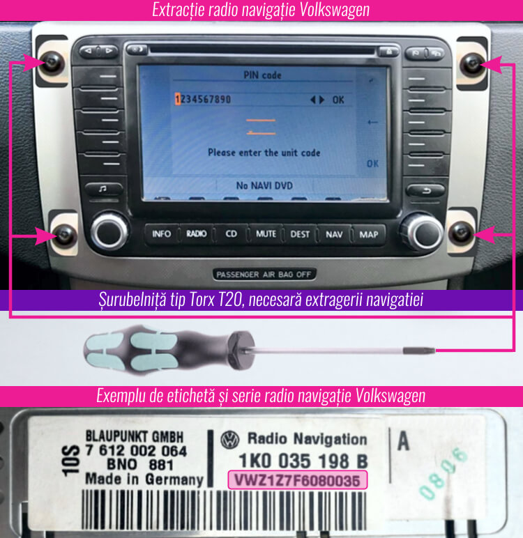 decodari radio rns rcd mp3 cd volkswagen