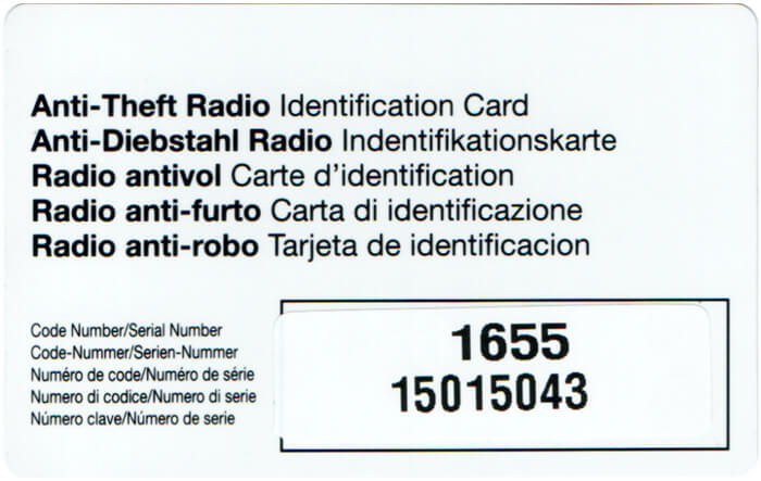 cod deblocare card radio antifurt