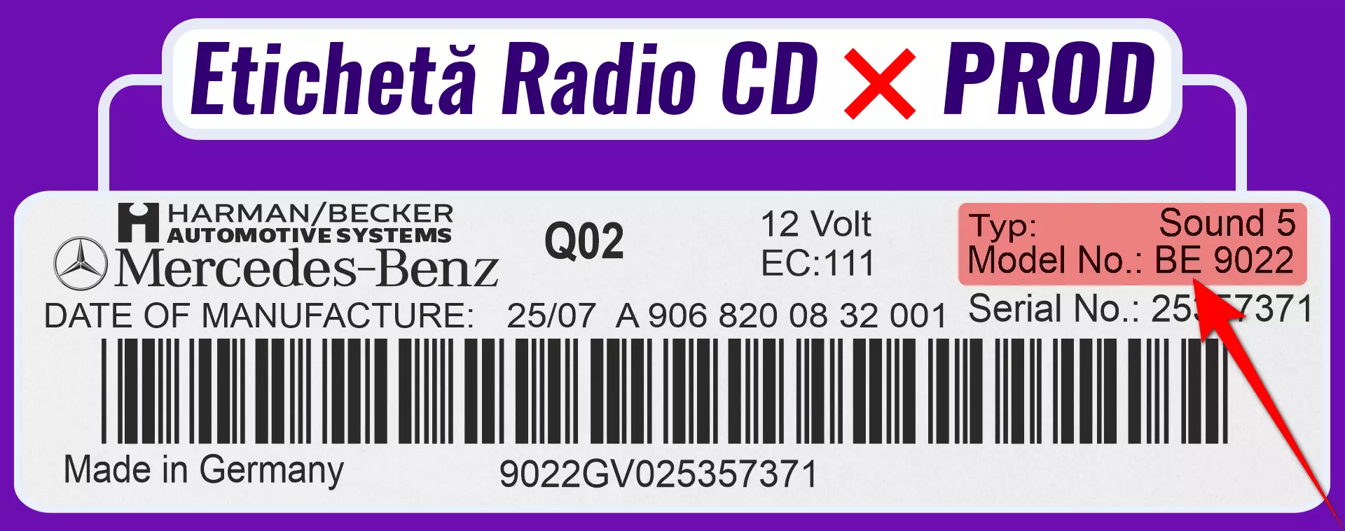 eticheta radio PROD mercedes