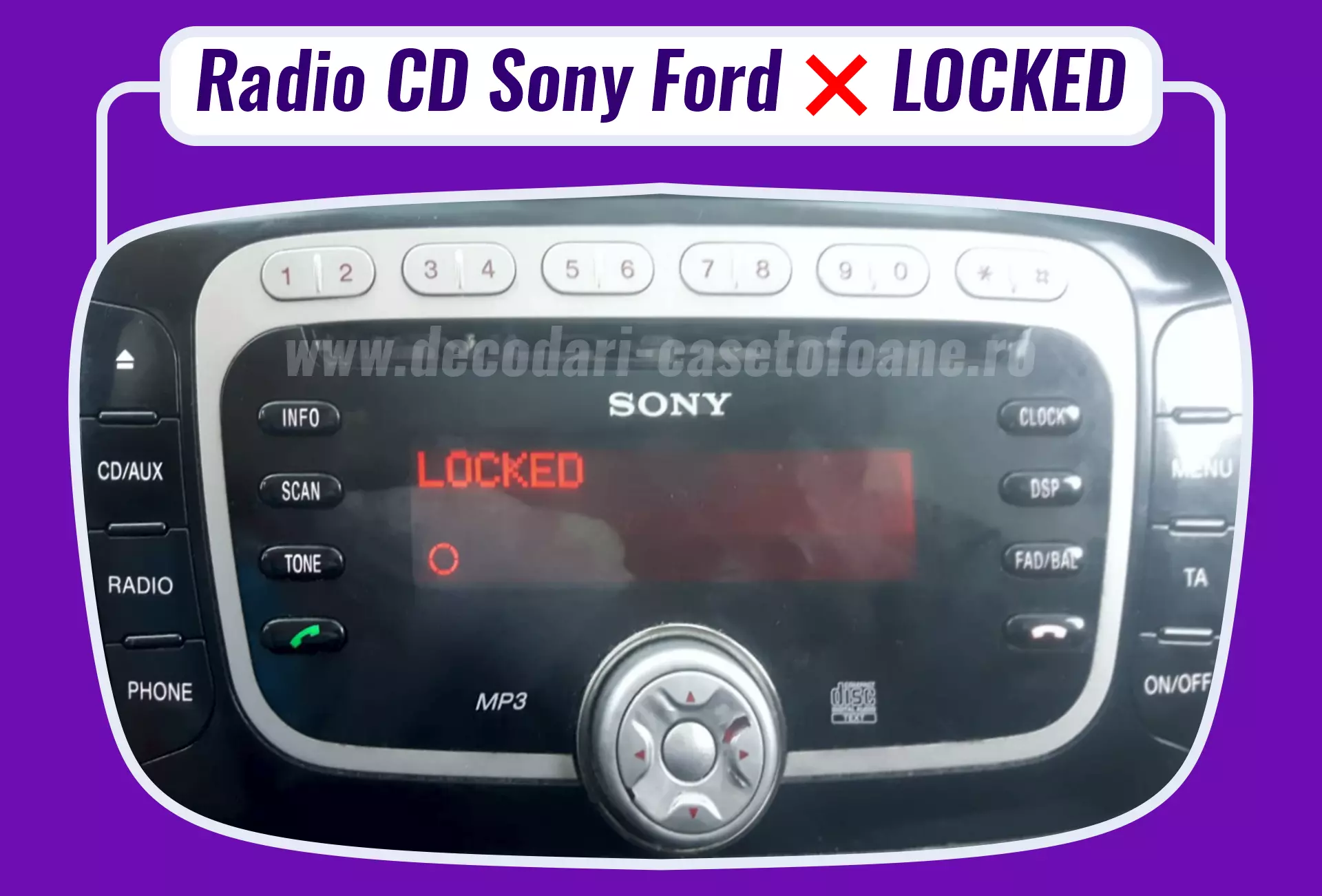 sony cd ford blocat locked 10