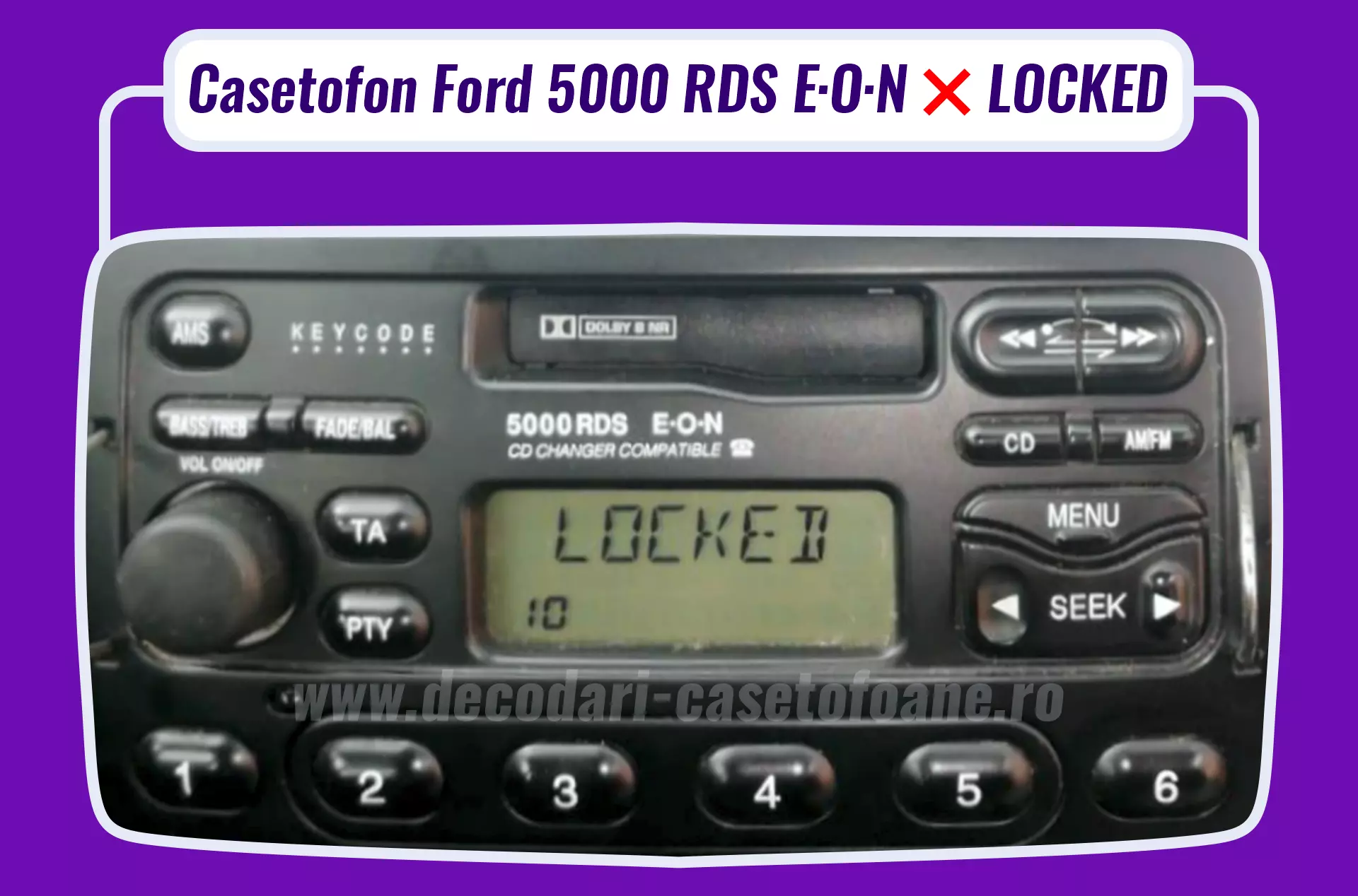 radio casetofon 5000rds eon ford locked10